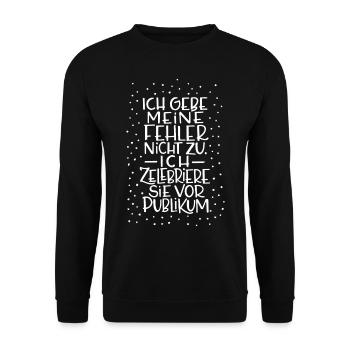 Vor Publikum - Unisex Pullover - Schwarz - Vorne - Alina (178cm) & Michal (187cm)