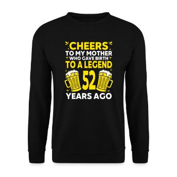 Men Beer Birthday Funny 52 Year Old Beer Lover - Unisex Sweatshirt - black - Front - Alina (178cm) & Michal (187cm)