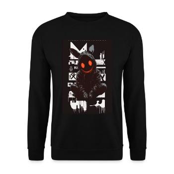 Cool Bunny by ART8NS Art ON Streetwear - Unisex Pullover - Schwarz - Vorne - Alina (178cm) & Michal (187cm)