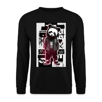 Cool Panda by ART8NS Art ON Streetwear - Unisex Sweatshirt - black - Front - Alina (178cm) & Michal (187cm)