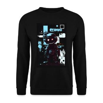 Robot Graffiti Design par ART8NS Art ON Streetwear - Sweat-shirt Unisexe - noir - Devant - Alina (178cm) & Michal (187cm)