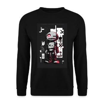 Robot Graffiti Design par ART8NS Art ON Streetwear - Sweat-shirt Unisexe - noir - Devant - Alina (178cm) & Michal (187cm)