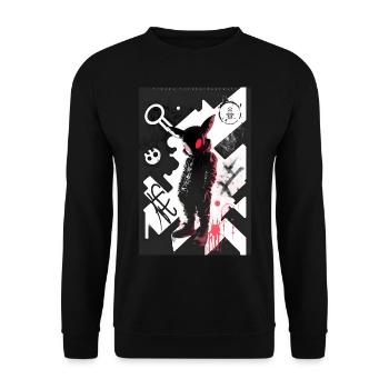 Bunny Graffiti Design by ART8NS Art ON Streetwear - Unisex Pullover - Schwarz - Vorne - Alina (178cm) & Michal (187cm)