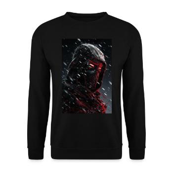 Neon Cyber Ninja Warrior #6 - Unisex Pullover - Schwarz - Vorne - Alina (178cm) & Michal (187cm)