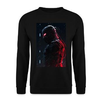 Neon Cyber Future Warrior #7 - Unisex Pullover - Schwarz - Vorne - Alina (178cm) & Michal (187cm)