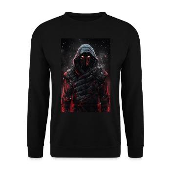 Neon Cyber Ninja Warrior #3 - Unisex Pullover - Schwarz - Vorne - Alina (178cm) & Michal (187cm)