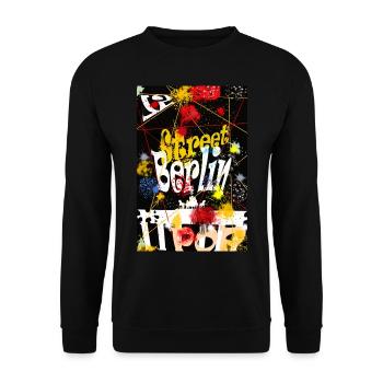 Berlin Street Pop Art - Sweat-shirt Unisexe - noir - Devant - Alina (178cm) & Michal (187cm)