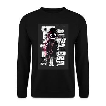 Robot by ART8NS - Art ON Streetwear - Unisex Sweatshirt - black - Front - Alina (178cm) & Michal (187cm)