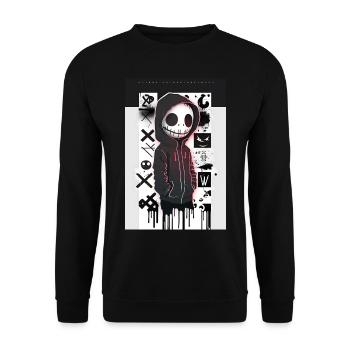 Ghost by ART8NS - Art ON Streetwear - Unisex Sweatshirt - black - Front - Alina (178cm) & Michal (187cm)