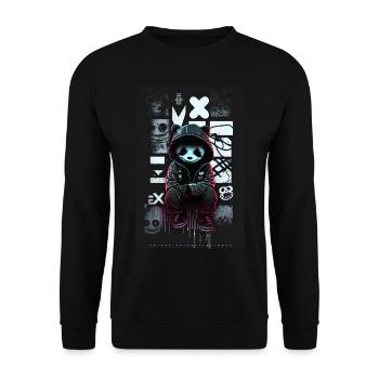 Panda by ART8NS - Art ON Streetwear - Unisex Sweatshirt - black - Front - Alina (178cm) & Michal (187cm)