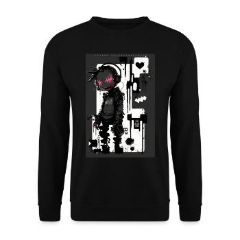 Cyberpunk by ART8NS - Art ON Streetwear - Unisex Pullover - Schwarz - Vorne - Alina (178cm) & Michal (187cm)