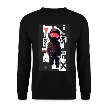 Cyberpunk by ART8NS - Art ON Streetwear - Unisex Pullover - Schwarz - Vorne - Alina (178cm) & Michal (187cm)