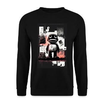 Robot by ART8NS - Art ON Streetwear - Unisex Sweatshirt - black - Front - Alina (178cm) & Michal (187cm)