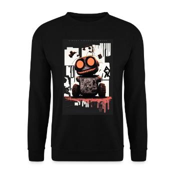 Robot by ART8NS - Art ON Streetwear - Unisex Sweatshirt - black - Front - Alina (178cm) & Michal (187cm)
