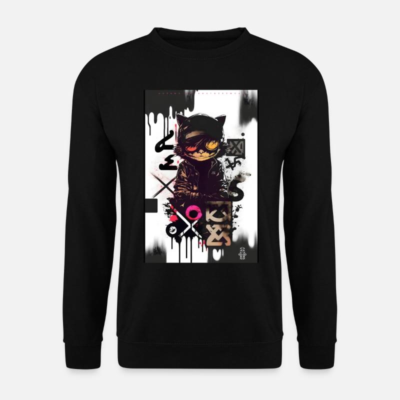 Cat by ART8NS - Art ON Streetwear - Unisex Pullover - Schwarz