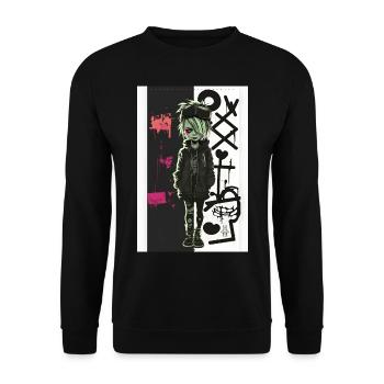Bad Girl by ART8NS - Art ON Streetwear - Unisex Sweatshirt - black - Front - Alina (178cm) & Michal (187cm)