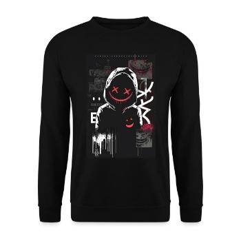 Anonyme par ART8NS - Art ON Streetwear - Sweat-shirt Unisexe - noir - Devant - Alina (178cm) & Michal (187cm)