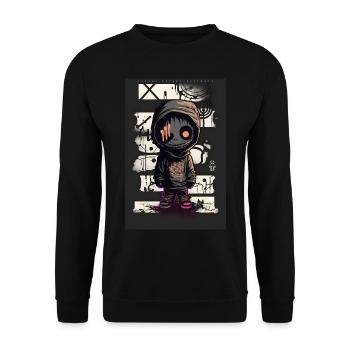Mummy by ART8NS - Art ON Streetwear - Unisex Pullover - Schwarz - Vorne - Alina (178cm) & Michal (187cm)