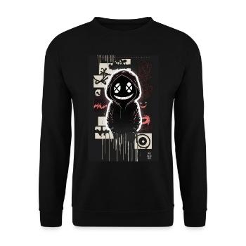 Ghost by ART8NS - Art ON Streetwear - Unisex Sweatshirt - black - Front - Alina (178cm) & Michal (187cm)