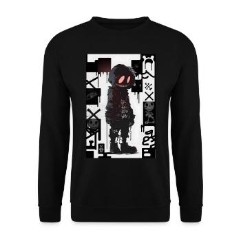 Robot by ART8NS - Art ON Streetwear - Sweat-shirt Unisexe - noir - Devant - Alina (178cm) & Michal (187cm)