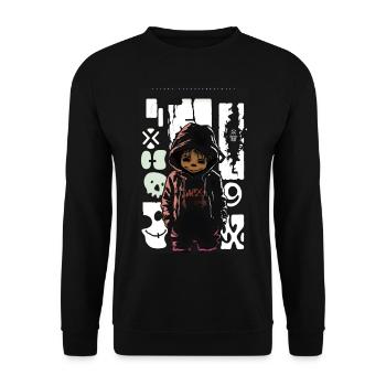 Pooh by ART8NS - Art ON Streetwear - Unisex Pullover - Schwarz - Vorne - Alina (178cm) & Michal (187cm)