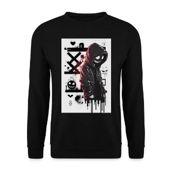 The Walking by ART8NS - Art ON Streetwear - Sweat-shirt Unisexe - noir - Devant - Alina (178cm) & Michal (187cm)