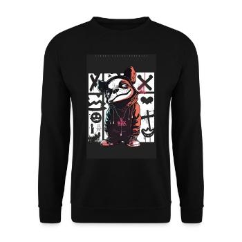Bulldog by ART8NS - Art ON Streetwear - Unisex Sweatshirt - black - Front - Alina (178cm) & Michal (187cm)