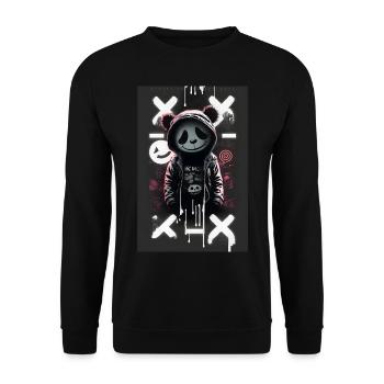Panda by ART8NS - Art ON Streetwear - Unisex Sweatshirt - black - Front - Alina (178cm) & Michal (187cm)