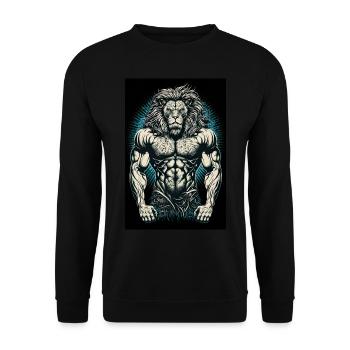 Lion-strong training - Unisex Sweatshirt - black - Front - Alina (178cm) & Michal (187cm)