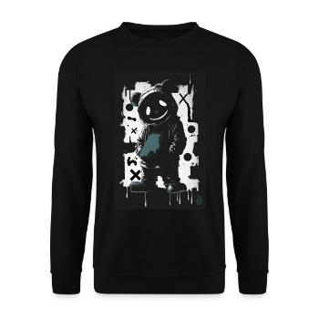 Cyber Teddy by ART8NS Art ON Streetwear - Unisex Sweatshirt - black - Front - Alina (178cm) & Michal (187cm)
