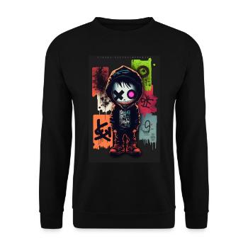 Poupée d’horreur par ART8NS - Art ON Streetwear - Sweat-shirt Unisexe - noir - Devant - Alina (178cm) & Michal (187cm)