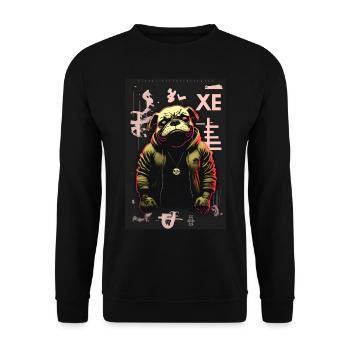Bulldog par ART8NS - Art ON Streetwear - Sweat-shirt Unisexe - noir - Devant - Alina (178cm) & Michal (187cm)