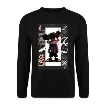 Rat by ART8NS - Art ON Streetwear - Sweat-shirt Unisexe - noir - Devant - Alina (178cm) & Michal (187cm)