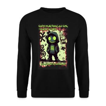 Alien by ART8NS - Art ON Streetwear - Unisex Pullover - Schwarz - Vorne - Alina (178cm) & Michal (187cm)