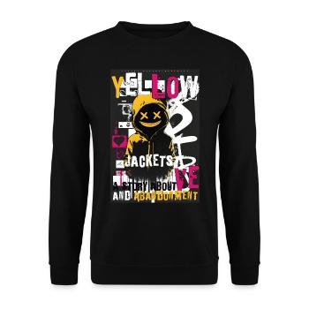 Yellow Jackets in Love by ART8NS Art ON Streetwear - Unisex Pullover - Schwarz - Vorne - Alina (178cm) & Michal (187cm)