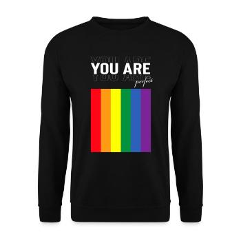 LGBTQ You're perfect design - Unisex Sweatshirt - black - Front - Alina (178cm) & Michal (187cm)