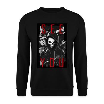 See You by ART8NS - Art ON Streetwear - Unisex Sweatshirt - black - Front - Alina (178cm) & Michal (187cm)