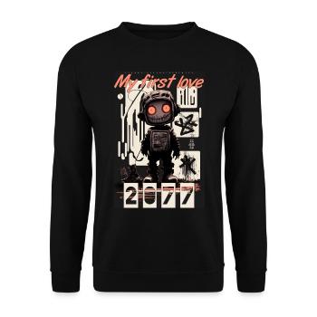 My first love by ART8NS - Art ON Streetwear - Unisex Sweatshirt - black - Front - Alina (178cm) & Michal (187cm)