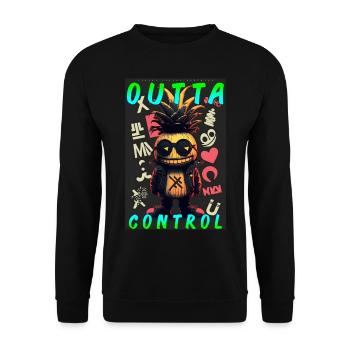 Outta Control by ART8NS - Art ON Streetwear - Unisex Sweatshirt - black - Front - Alina (178cm) & Michal (187cm)