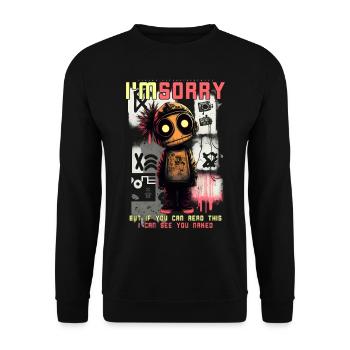 Je suis désolé par ART8NS - Art ON Streetwear - Sweat-shirt Unisexe - noir - Devant - Alina (178cm) & Michal (187cm)