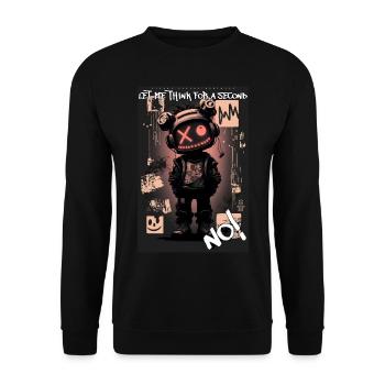NO! by ART8NS - Art ON Streetwear - Unisex Sweatshirt - black - Front - Alina (178cm) & Michal (187cm)