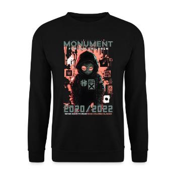 Monument by ART8NS - Art ON Streetwear - Unisex Pullover - Schwarz - Vorne - Alina (178cm) & Michal (187cm)
