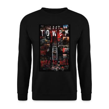 Lost Tower par ART8NS - Art ON Streetwear - Sweat-shirt Unisexe - noir - Devant - Alina (178cm) & Michal (187cm)
