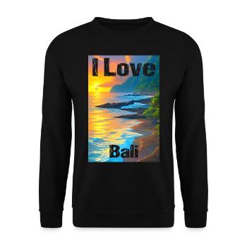 I love Bali - Unisex Sweatshirt - black - Front - Alina (178cm) & Michal (187cm)