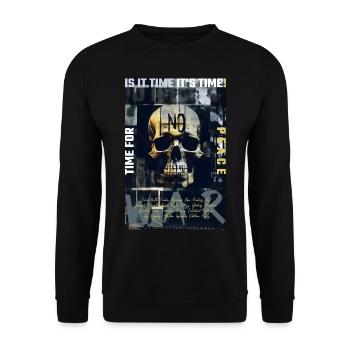 NO war par ART8NS - Art ON Streetwea - Sweat-shirt Unisexe - noir - Devant - Alina (178cm) & Michal (187cm)