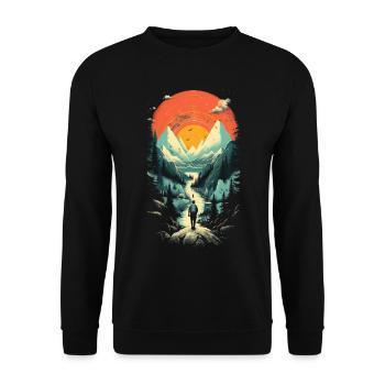 Hiking - Unisex Sweatshirt - black - Front - Alina (178cm) & Michal (187cm)