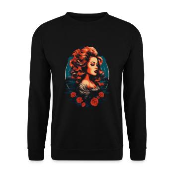 Retro - Unisex Sweatshirt - black - Front - Alina (178cm) & Michal (187cm)