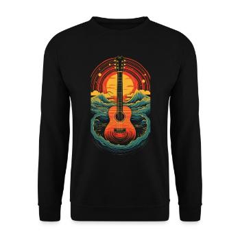 Retro Guitar - Unisex Sweatshirt - black - Front - Alina (178cm) & Michal (187cm)