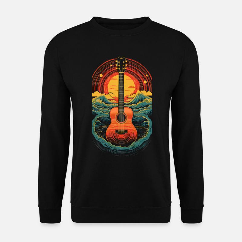 Retro Gitarre - Unisex Pullover - Schwarz