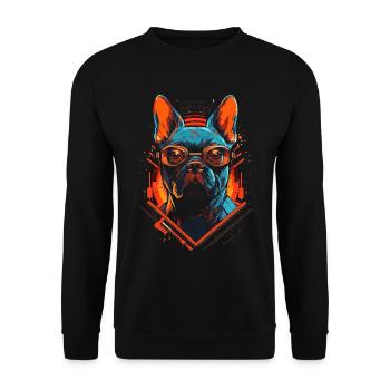 French Bulldog - Unisex Sweatshirt - black - Front - Alina (178cm) & Michal (187cm)